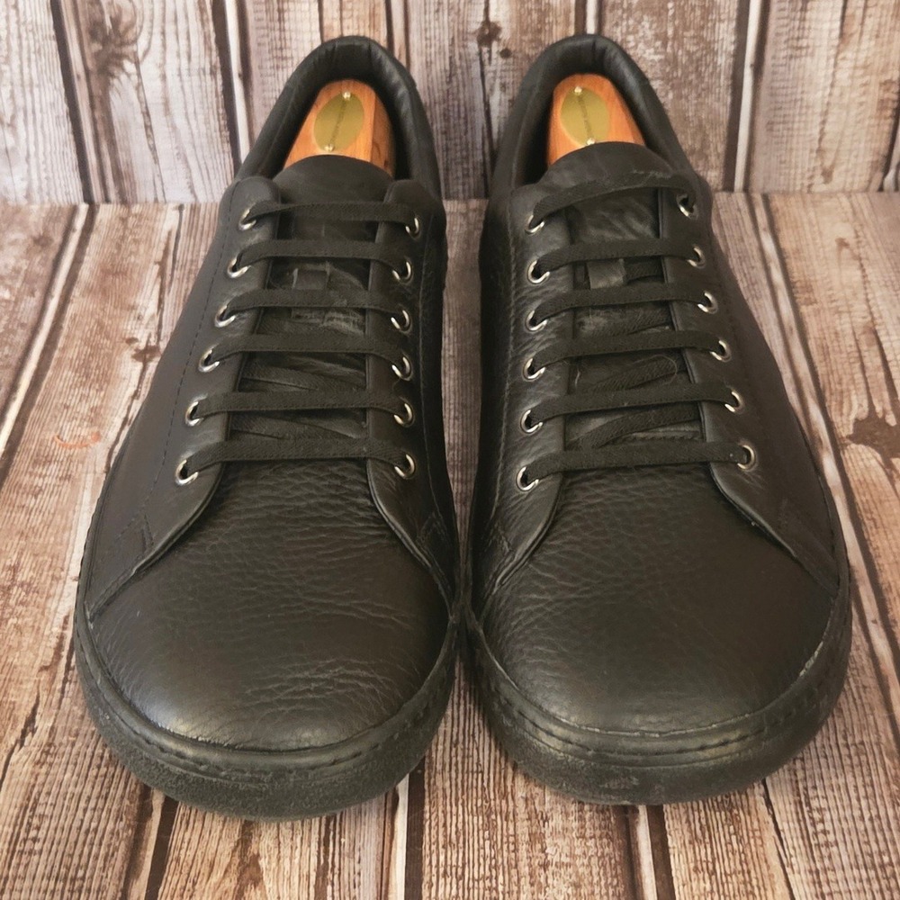 Sz 14 Mens Birchbury Bramford Black Leather Wide Toe Box Barefoot Sneakers EUC!